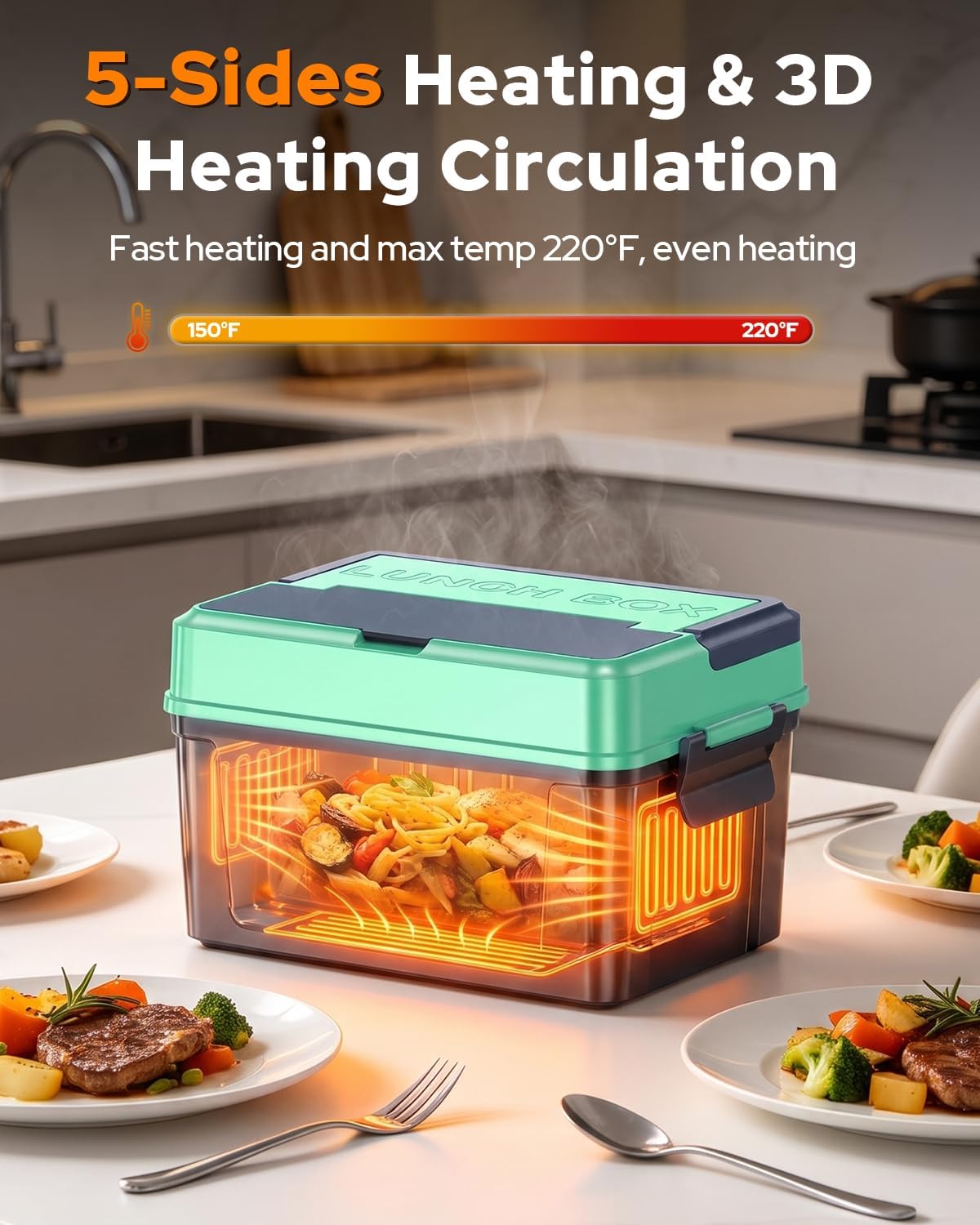 GEARGO Lonchera térmica, lonchera eléctrica, lonchera alimentada po...