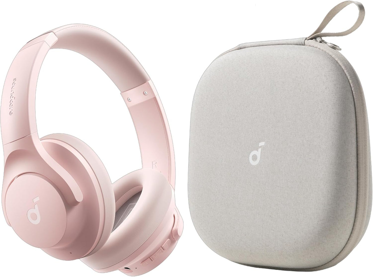 Auriculares Soundcore by Anker Q20i con funda protectora, rosa, paq...