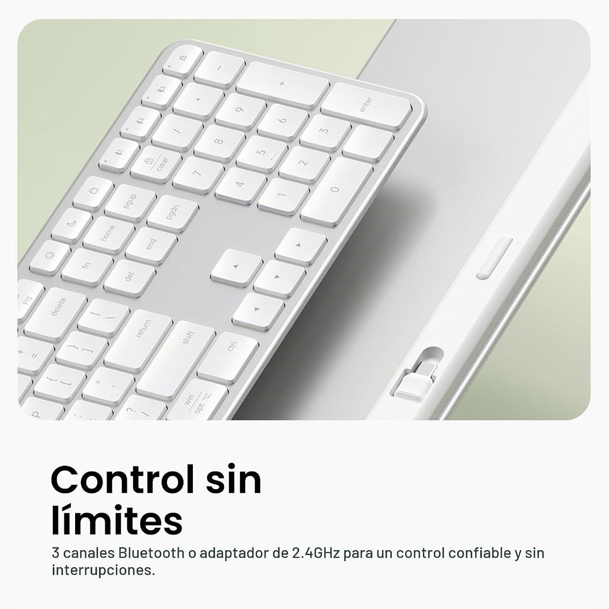 Satechi Teclado inalámbrico Slim EX3, teclado de tamaño completo co...