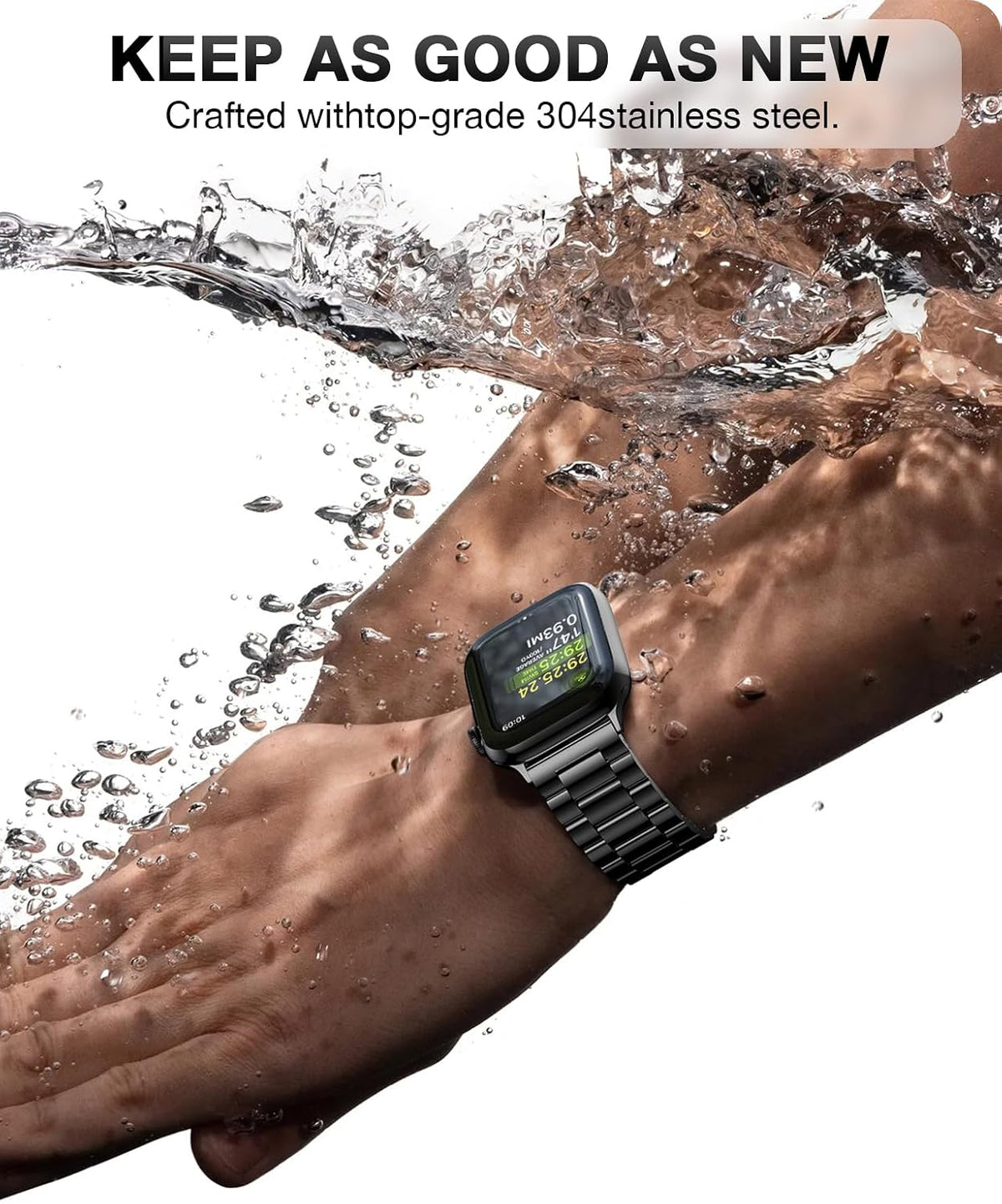 EPULY - Correa de metal compatible con Apple Watch para hombres, no...