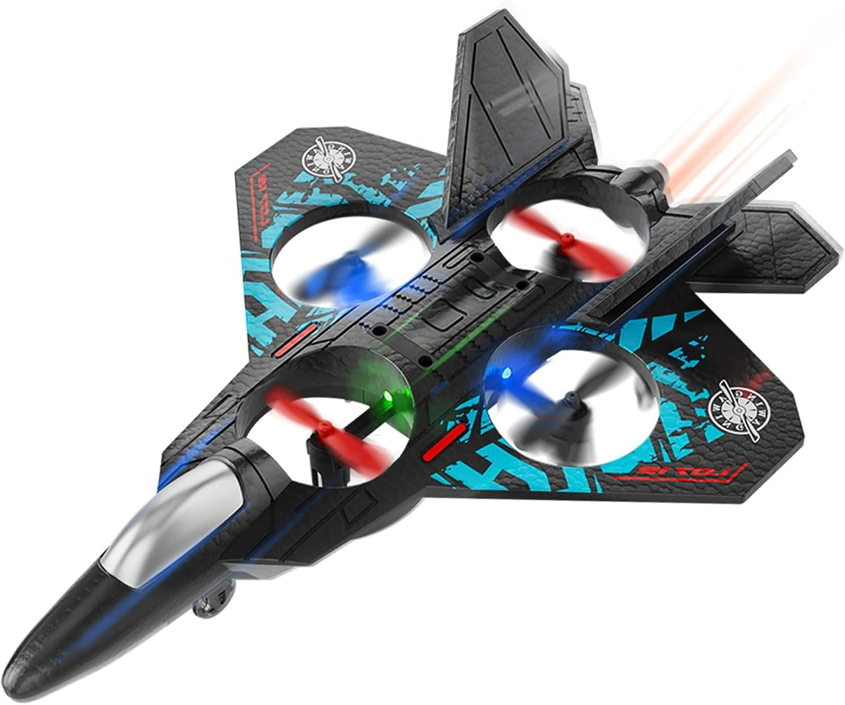 BEZGAR Juguete de avión RC para niños, jet de combate con luces LED...