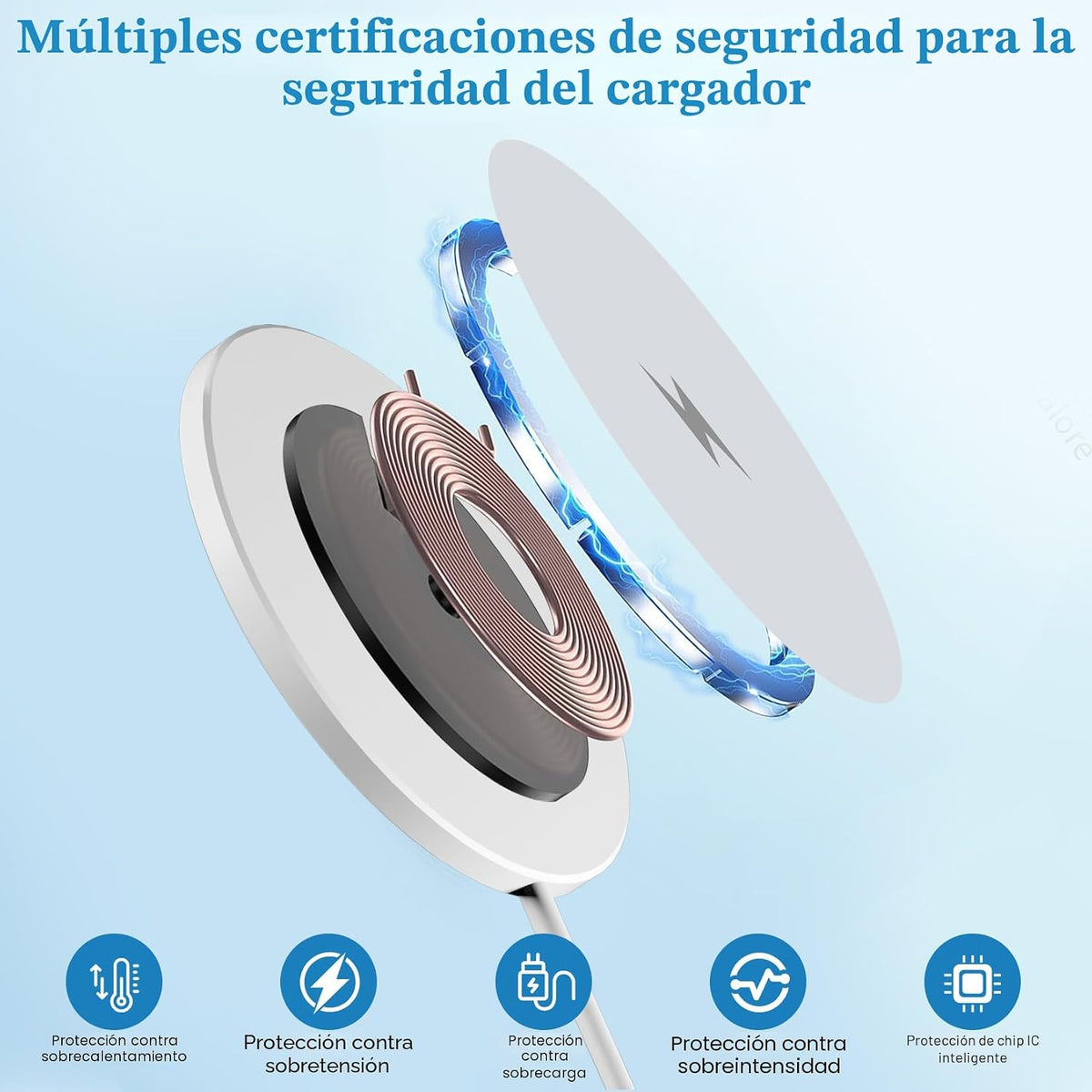 Cargador inalámbrico magnético, paquete de 2 cargadores Magsafe de...