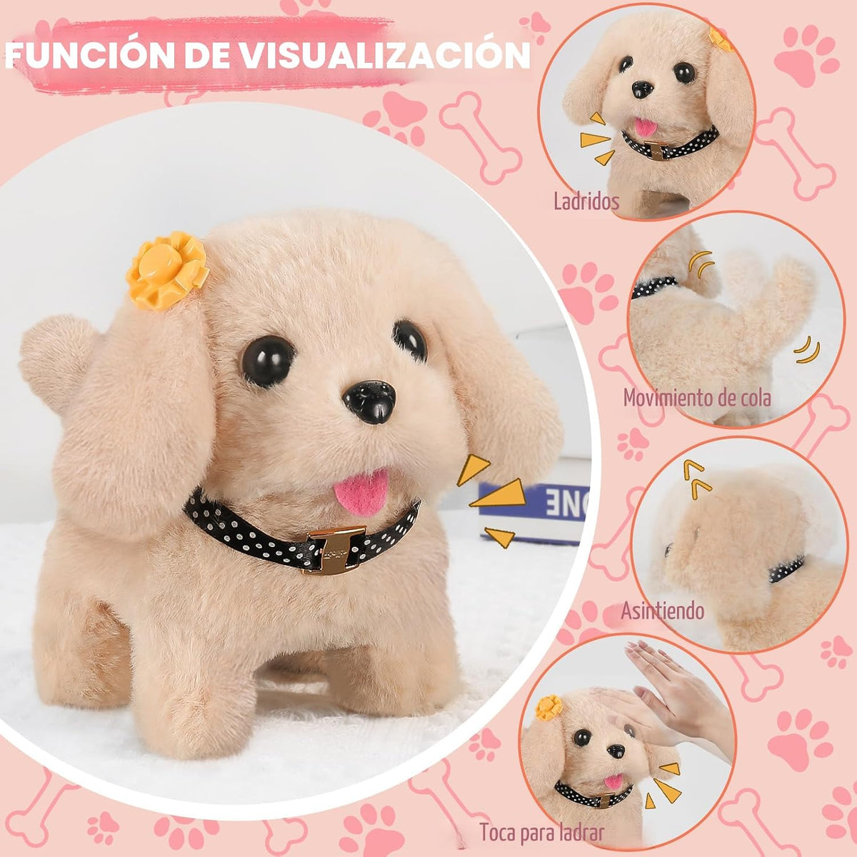 16 piezas de juguetes para perros robot para niñas, juguetes para n...