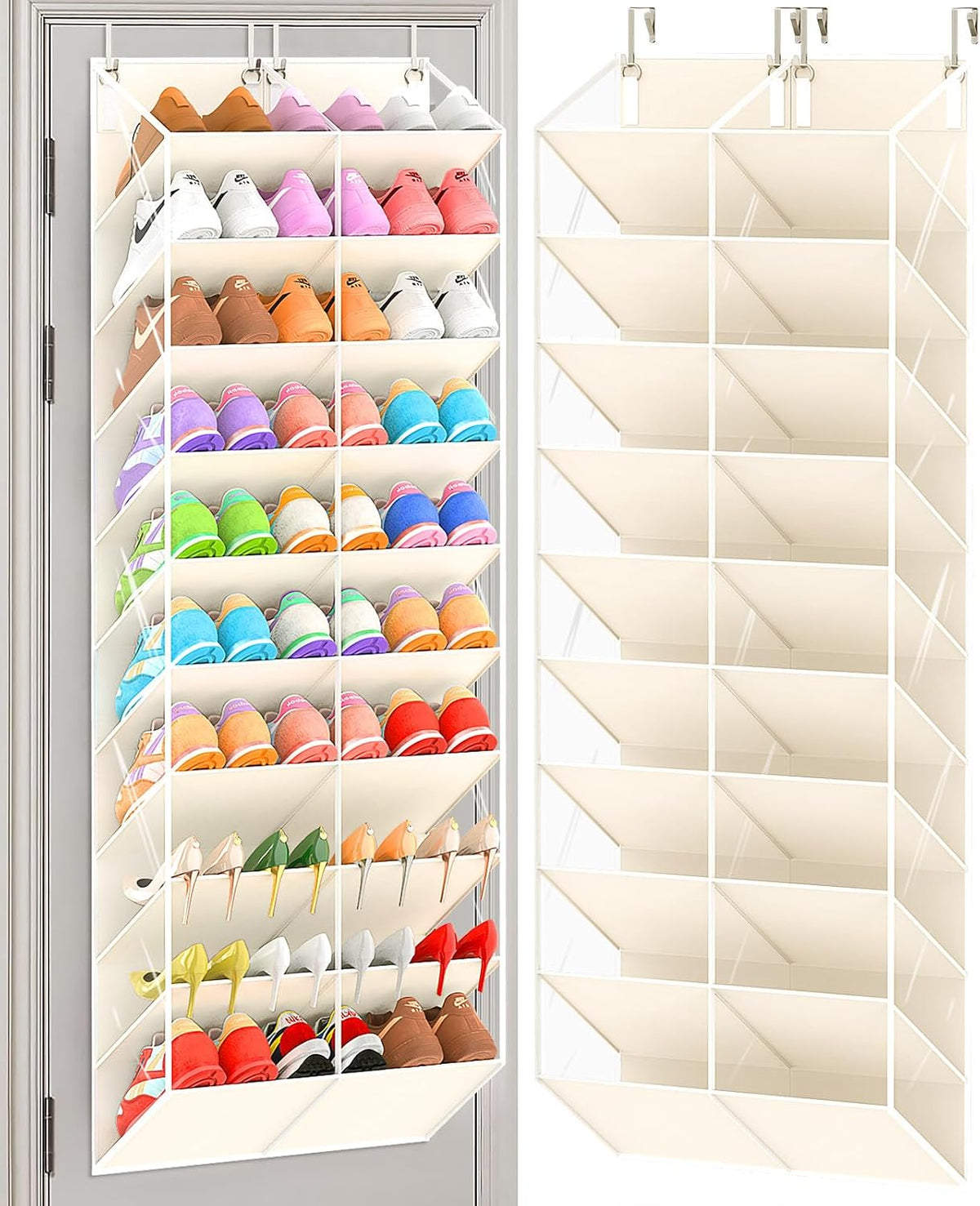 UVIAHOMI - Organizador de zapatos para puerta de 20 a 30 pares, est...