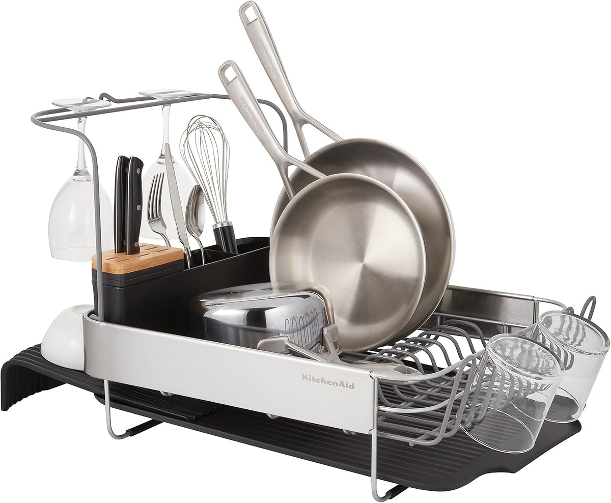 KitchenAid Escurridor de secado de platos expandible de tamaño comp...