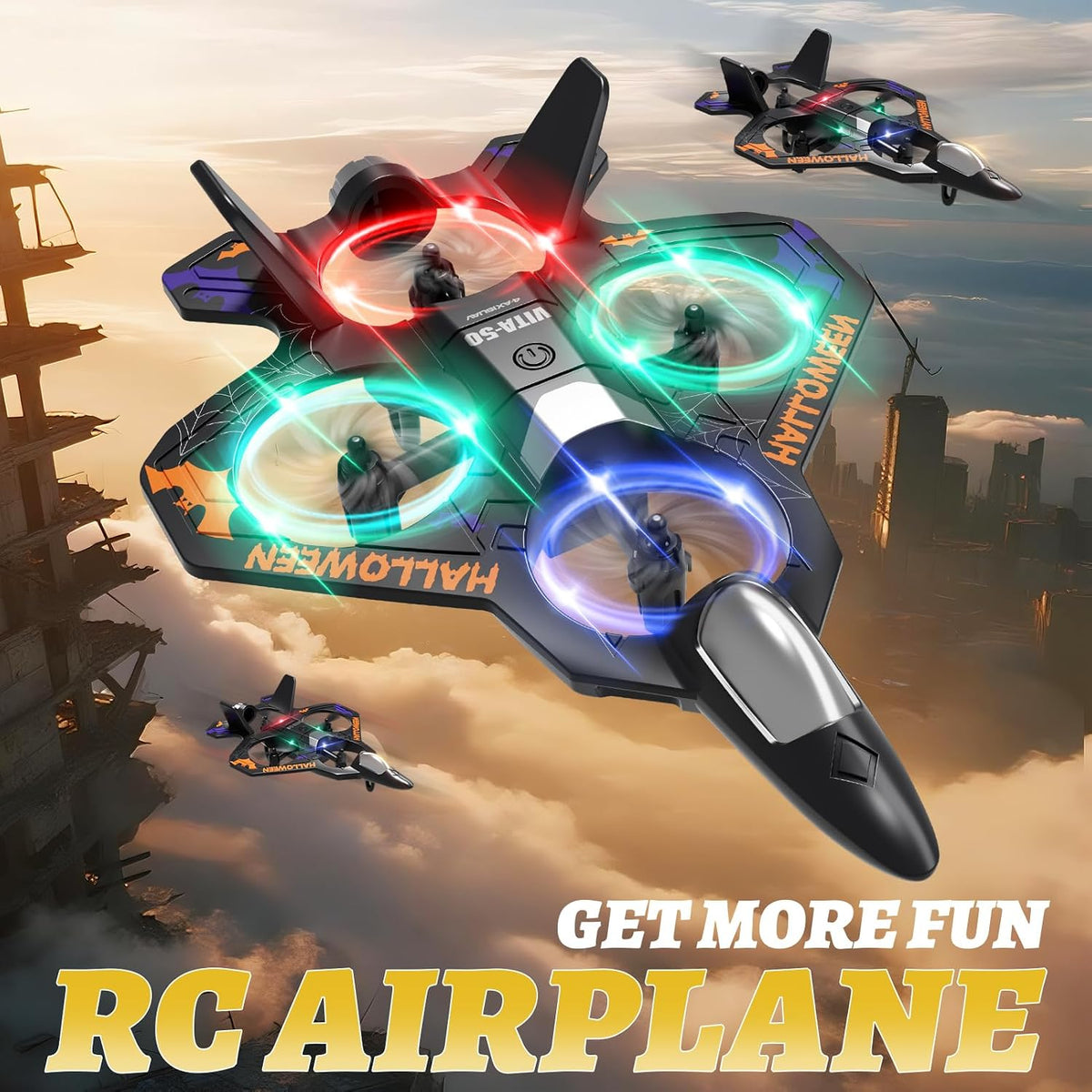 4DRC Aviones RC Aviones de control remoto para niños, Halloween, 2...