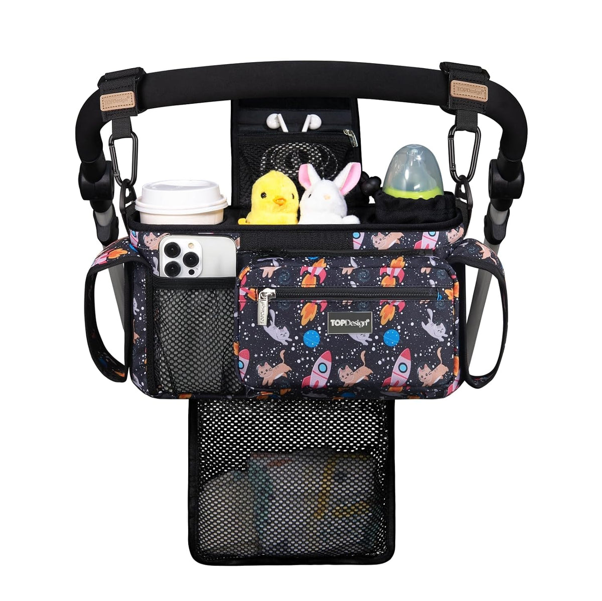 TOPDesign Organizador universal para cochecito de bebé, carrito de...