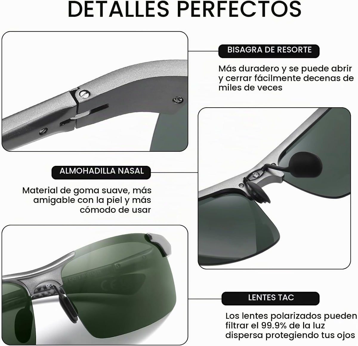 DUCO - Gafas de sol polarizadas para hombre, para deportes, pesca,...