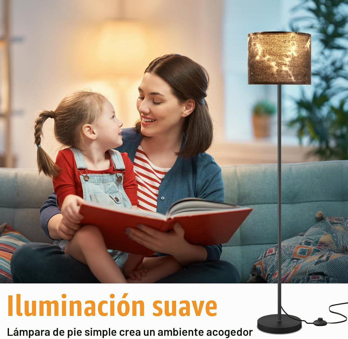 Ambimall Lámpara de pie moderna de 60 pulgadas con pantalla, lámpar...