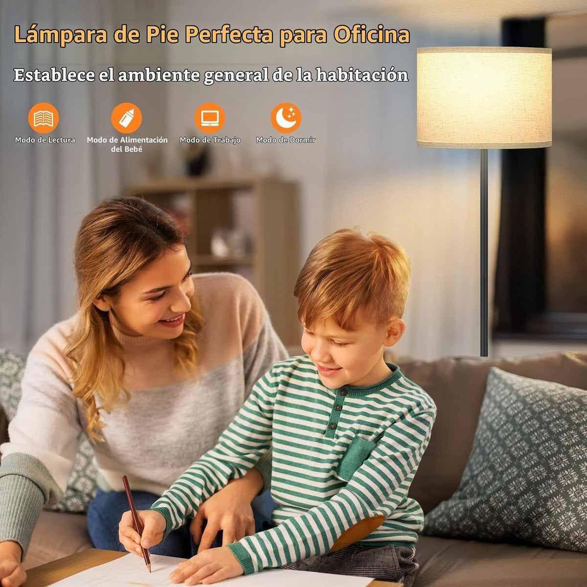 Ambimall Lámpara de pie moderna de 60 pulgadas con control remoto,...