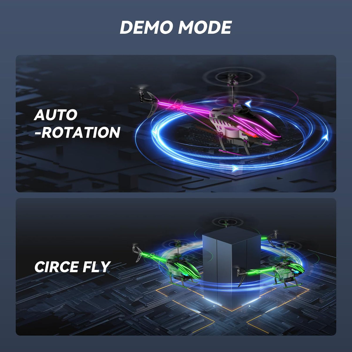 BUSSGO Helicóptero RC, helicóptero de control remoto para niños con...