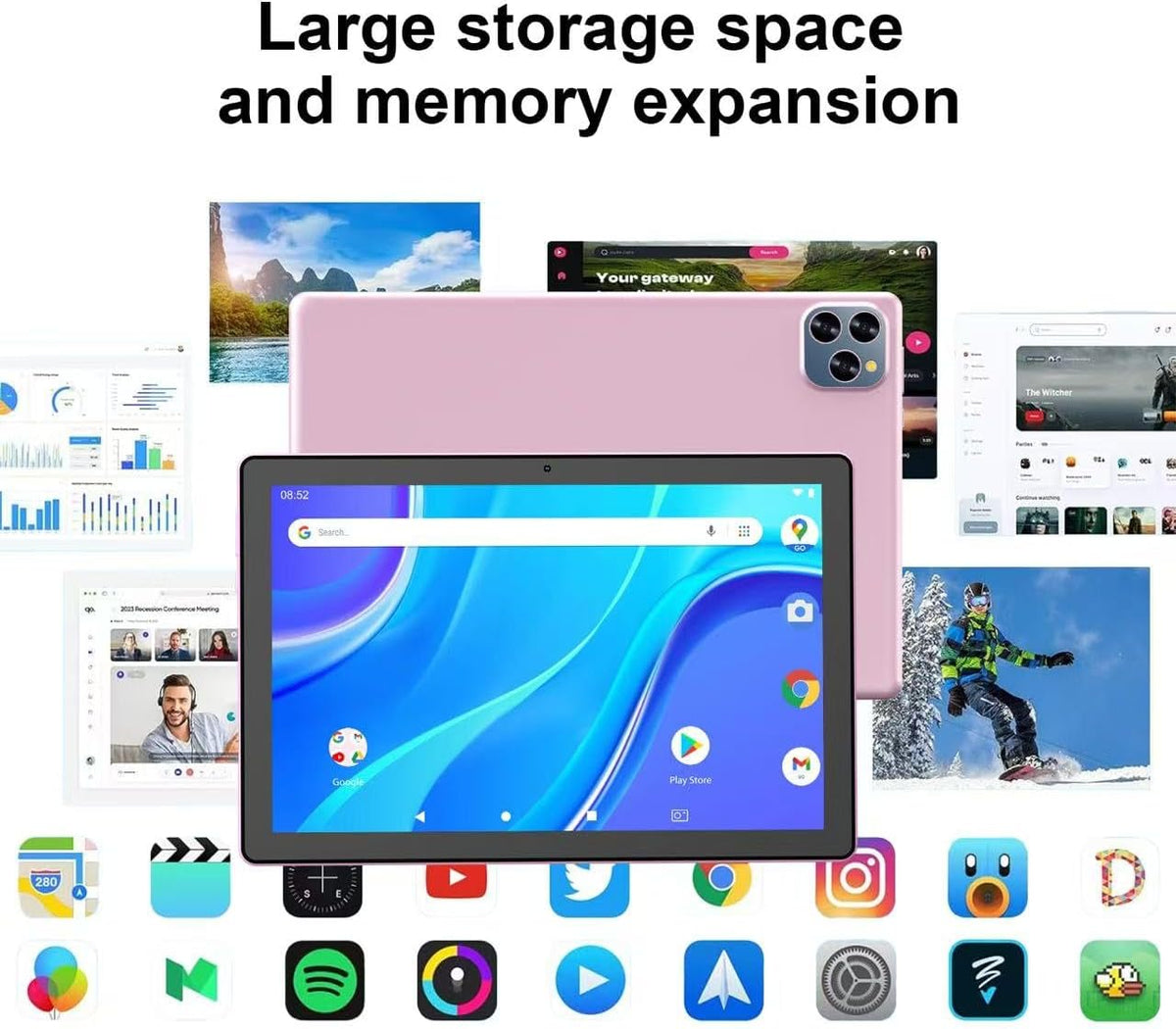 ICONLINK - Tablet Android 16 de 10 pulgadas, 12 (3+9) GB RAM+64GB R...