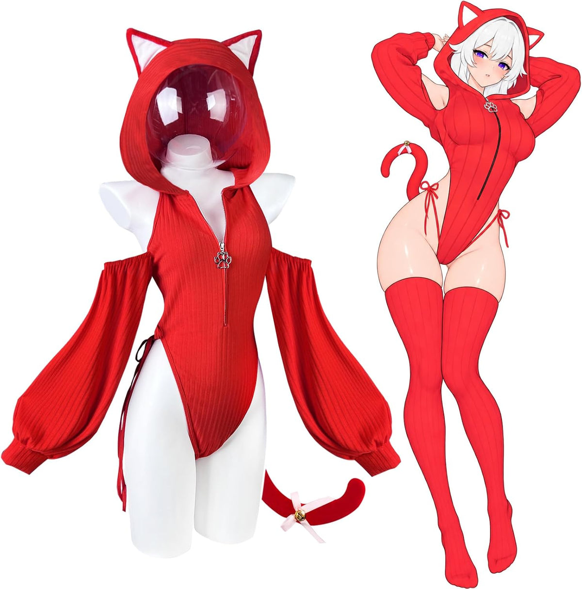 KORURACLUB - Conjunto de lencería sexy de sirvienta de gato para mu...