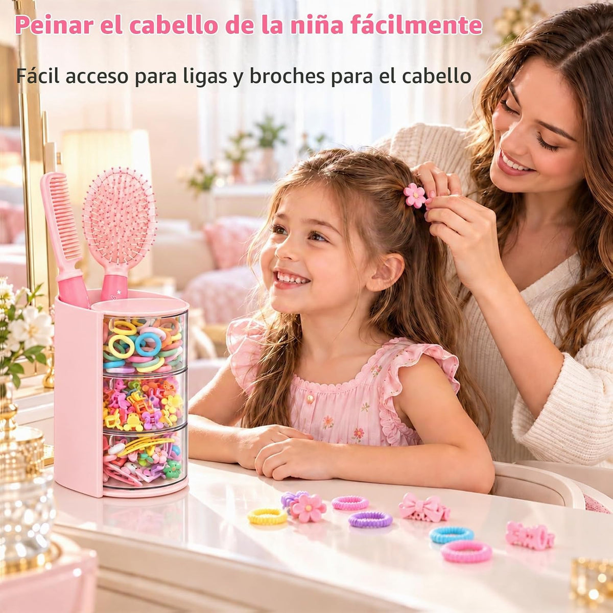 Luscinia - Organizador de accesorios para el cabello con soporte pa...