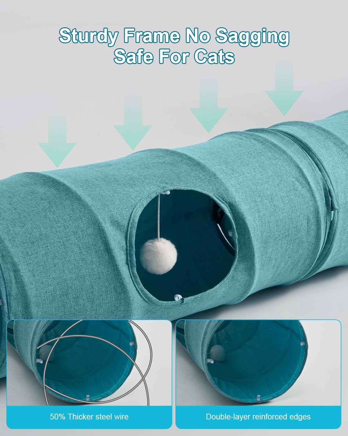 Túnel para gatos, 3 túneles de forma recta, 6 formas de bricolaje c...