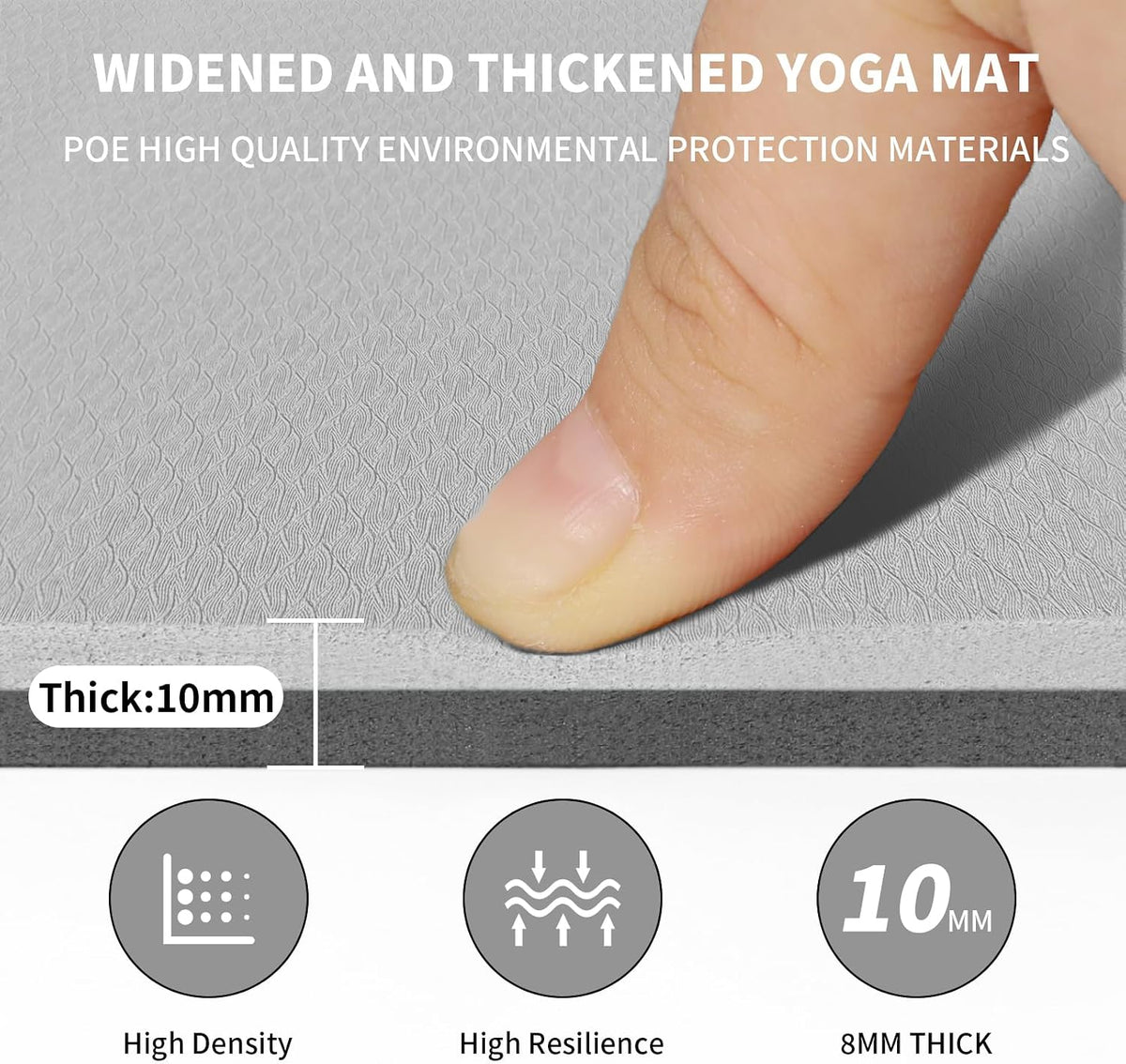 Esterilla grande de yoga de 8 mm (6' x 4') - Extra larga y...