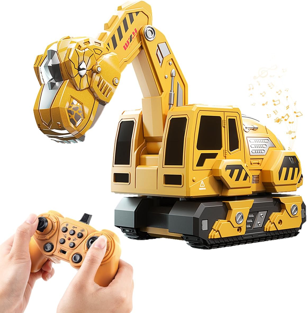 Humzo Excavadora a control remoto para niños de 4 a 7 años, camione...