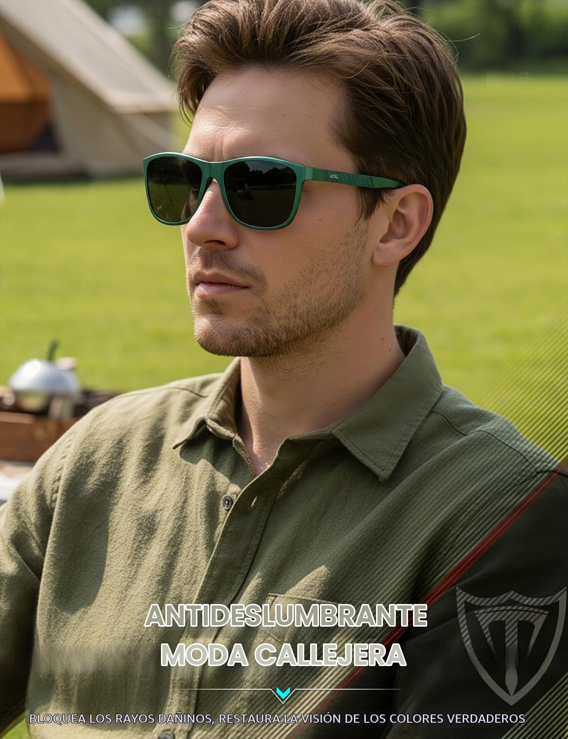 ATTCL Gafas de sol polarizadas para hombre Al-Mg Metal ultraligeras...