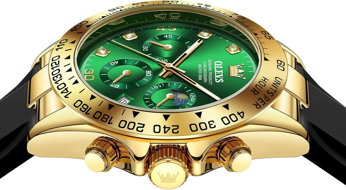 OLEVS Relojes de pulsera analógicos de cuarzo para hombre, cronógra...