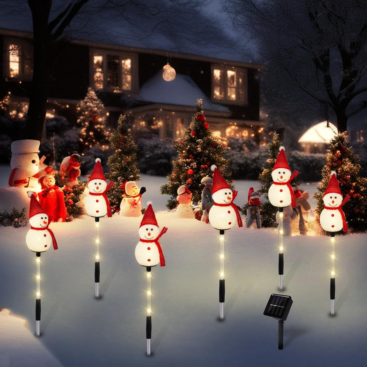 TAILERRI Luces solares de Navidad para camino, decoración al aire l...