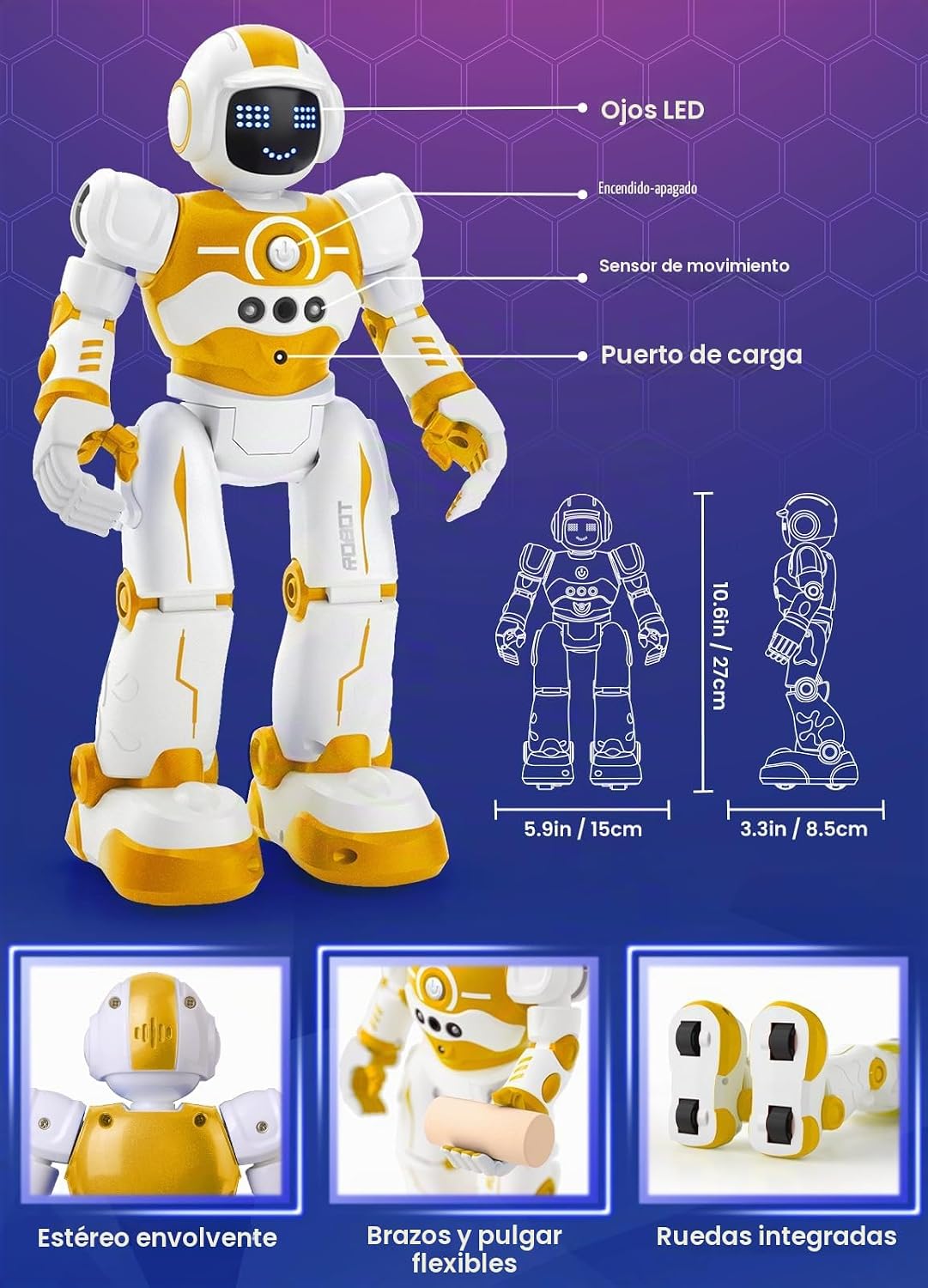 EduCuties Robot Juguetes para niños, robots recargables de control...