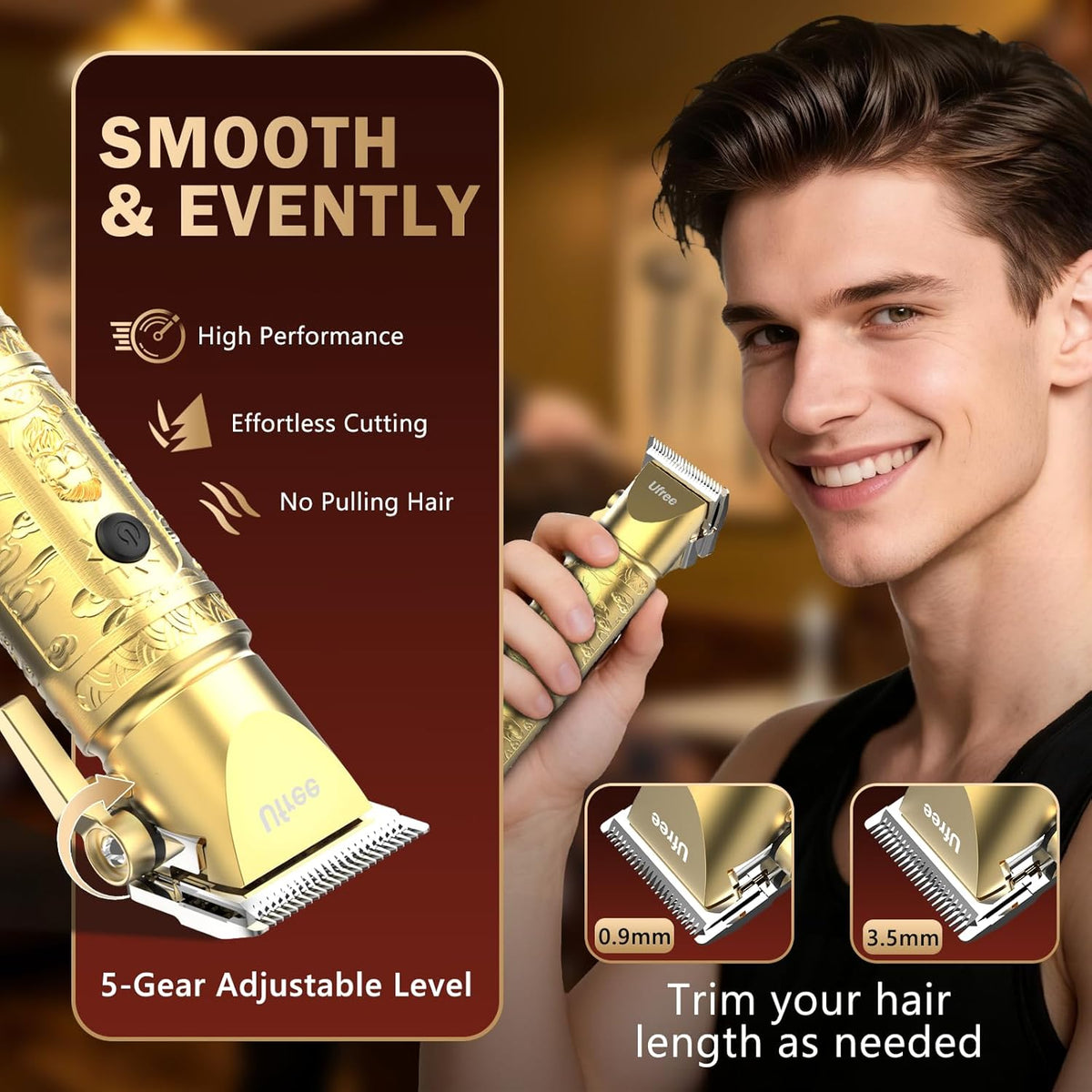 Ufree Cortadora de pelo para hombres, recortadora de barba, afeitad...