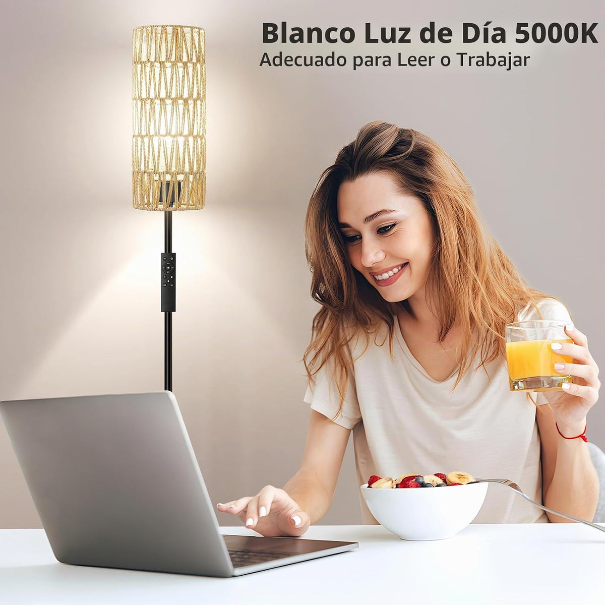 Ambimall Lámparas de pie de 64 pulgadas para sala de estar con cont...