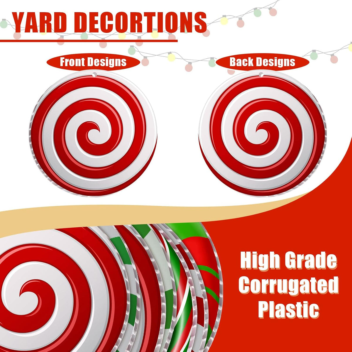 Rtteri 30 piezas de dulces de Navidad para colgar en el patio de 6...