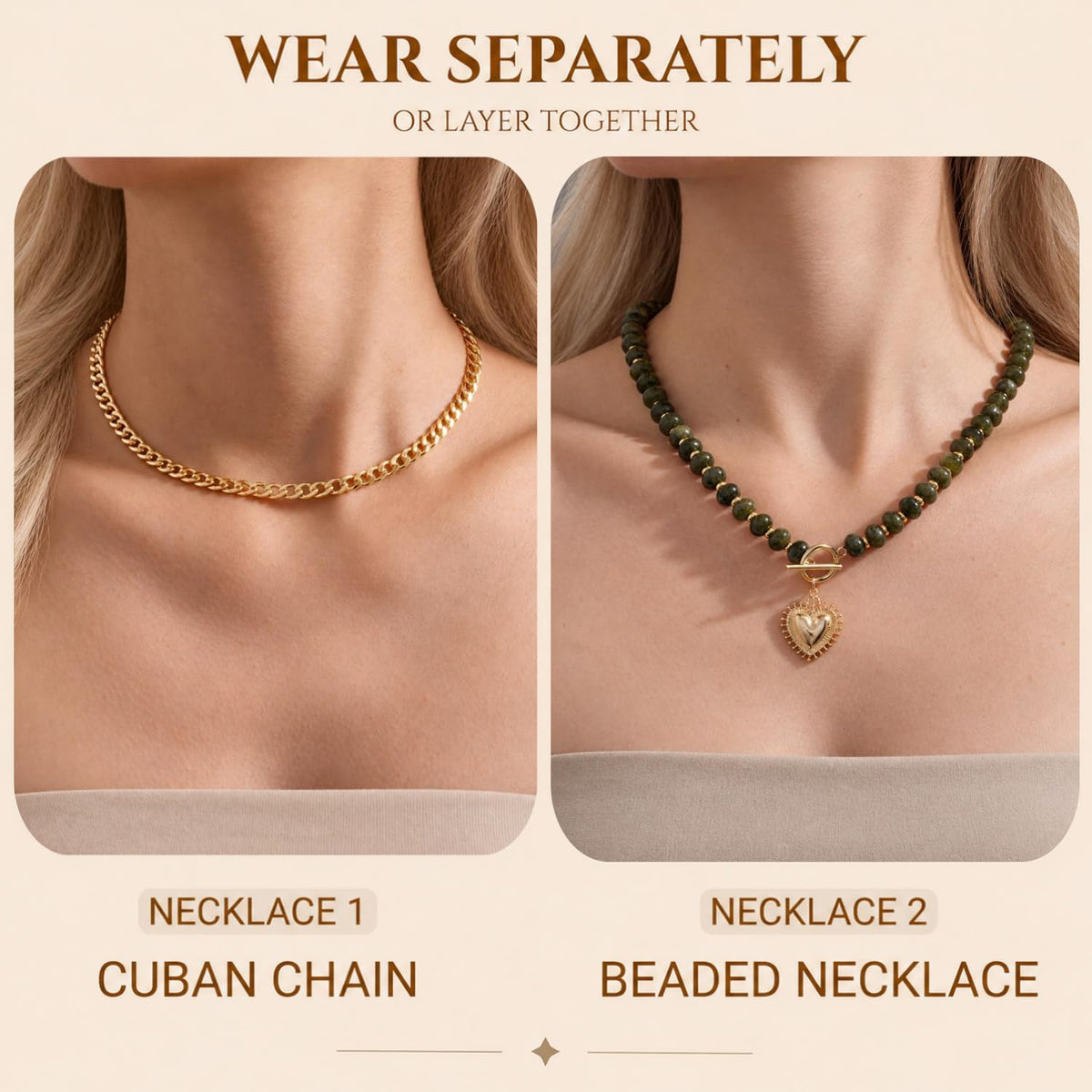 kdraco Collares con cuentas de piedras preciosas coloridas y gruesa...