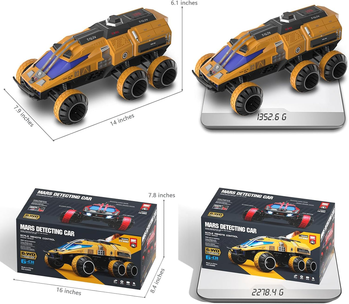 BAODWAM Auto a control remoto, 6 ruedas 2.4GHz 1:12 RC camión de ju...
