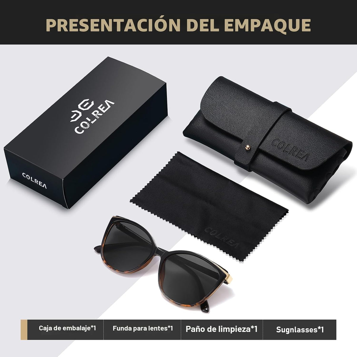 Colrea Gafas de Sol Modernas con Forma de Ojo de Gato para Mujer, E...