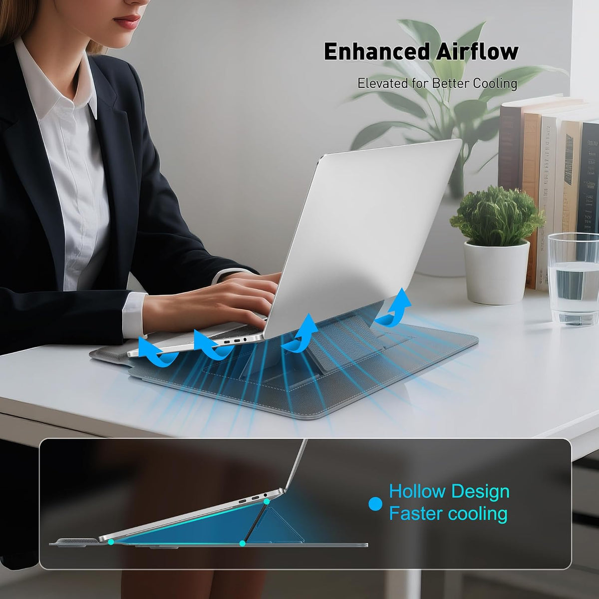 AboveTEK Escritorio portátil para laptop con alfombrilla retráctil...