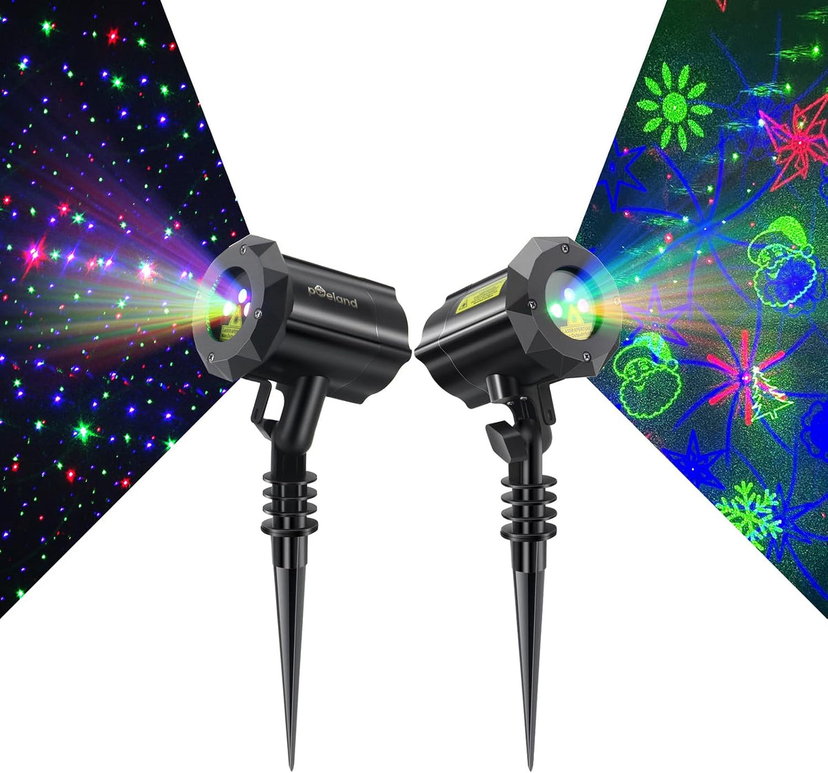 Poeland Juego de 2 luces de proyector de Navidad