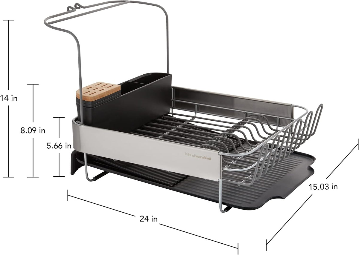 KitchenAid Escurridor de secado de platos expandible de tamaño comp...