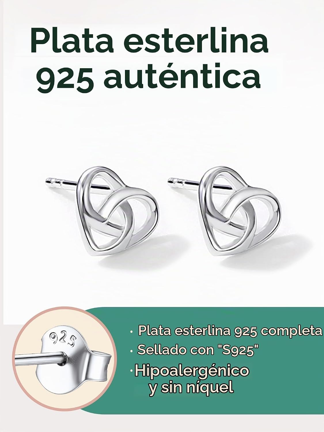 ChicSilver Pendientes celtas para mujer de plata de ley hipoalergén...