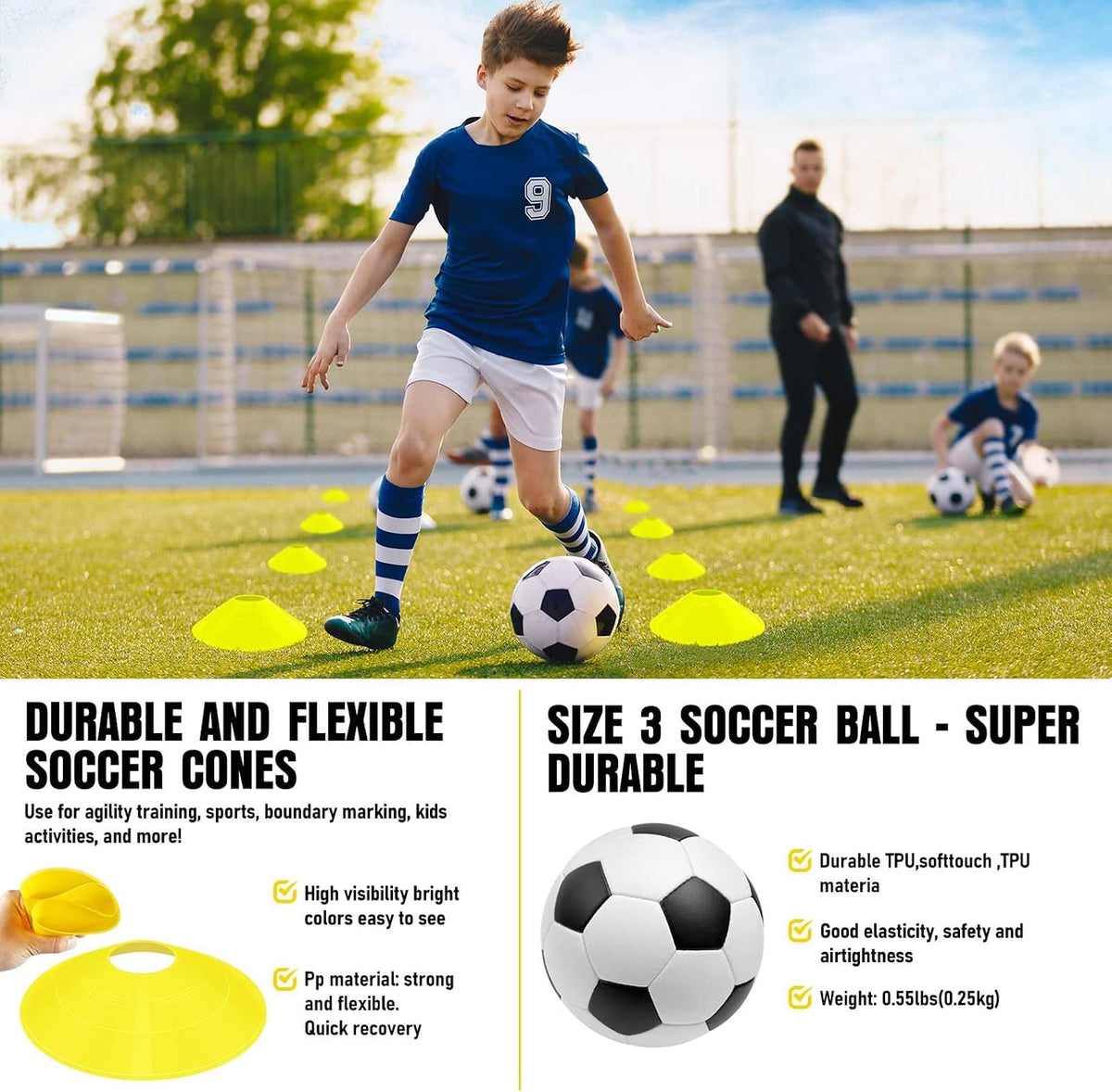 Portería de fútbol, juego de porterías de fútbol para niños para pa...