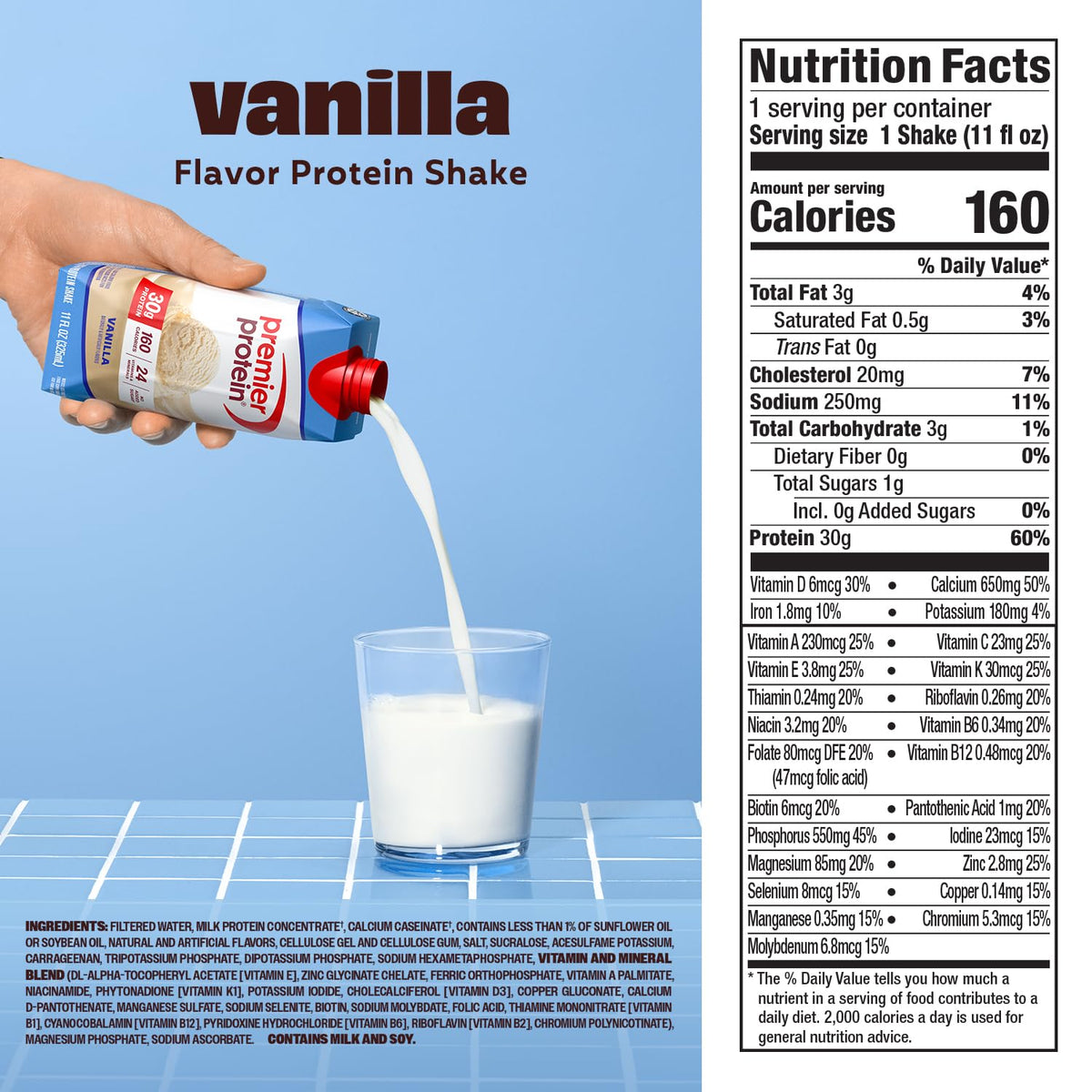 Premier Protein Batido alto en proteínas de 1.06 oz, vainilla | 160...
