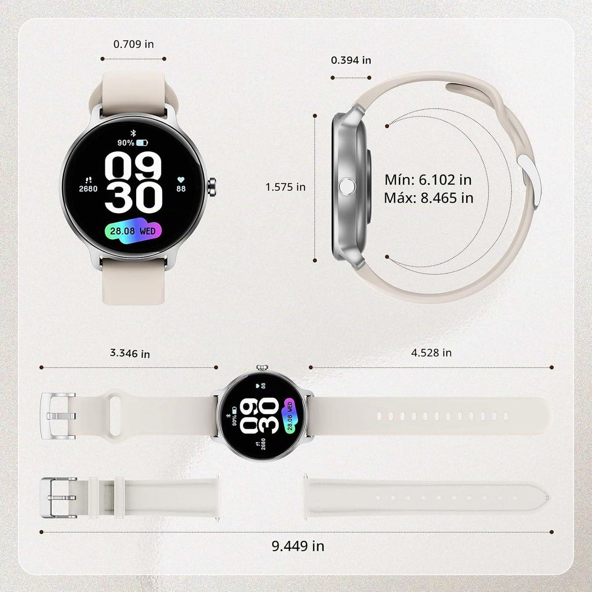 Reloj inteligente para mujer, pantalla AMOLED de 1.27 pulgadas con...