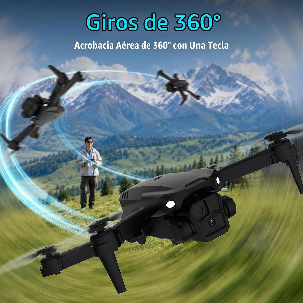 TD12Pro Drone con cámara 1080P para adultos\/niños, drones RC FPV c...