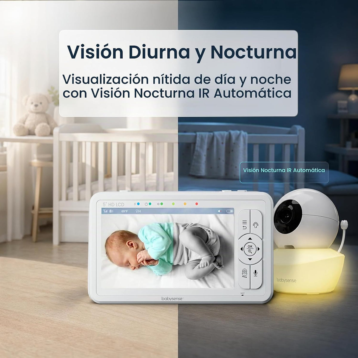 Babysense Cámara complementaria de repuesto para monitor de bebé HD...