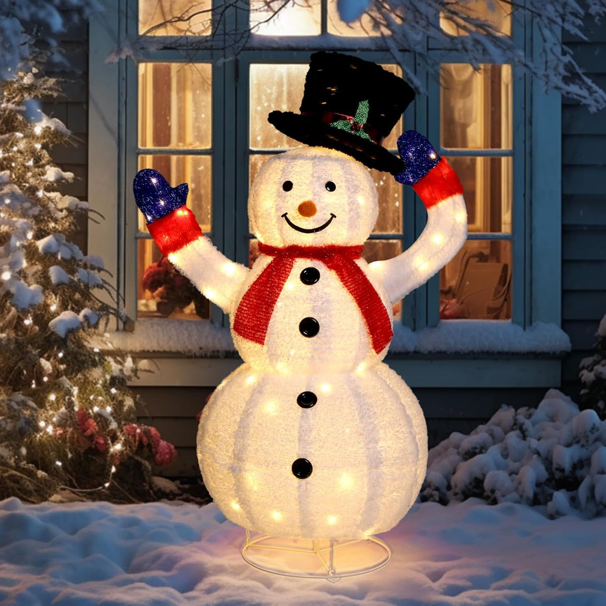 VINGLI Decoraciones Navideñas Muñeco de nieve de 4 pies que se agit...