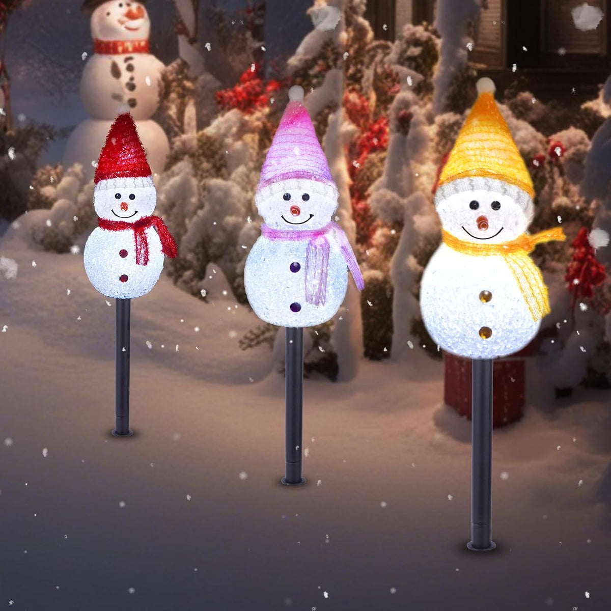 TAILERRI - Luces solares de Navidad con diseño de muñeco de nieve p...