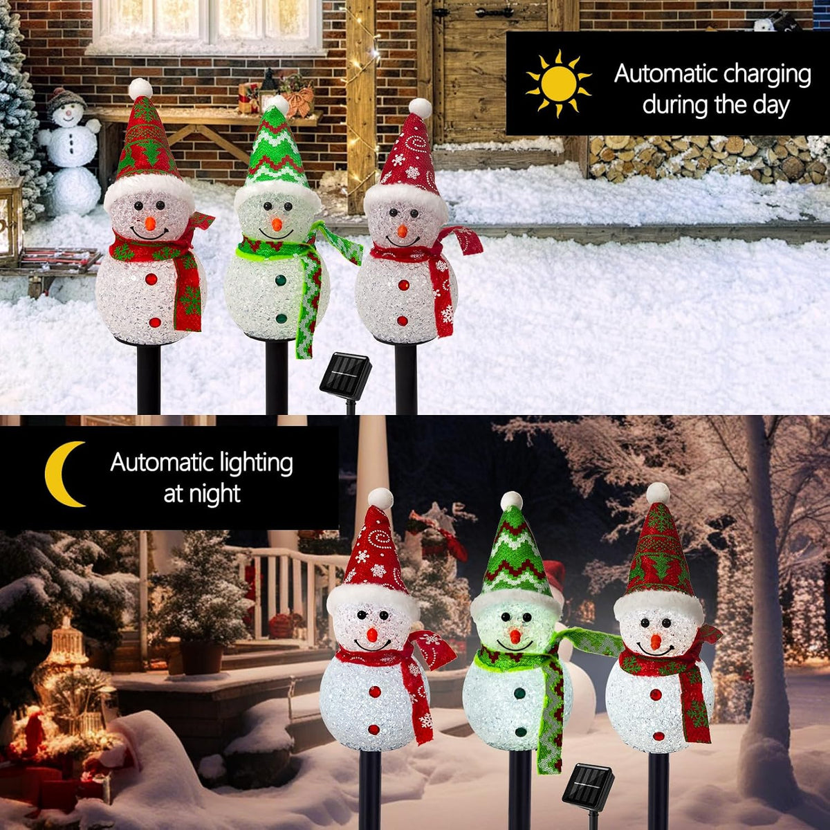 TAILERRI - Luces solares de Navidad con diseño de muñeco de nieve p...