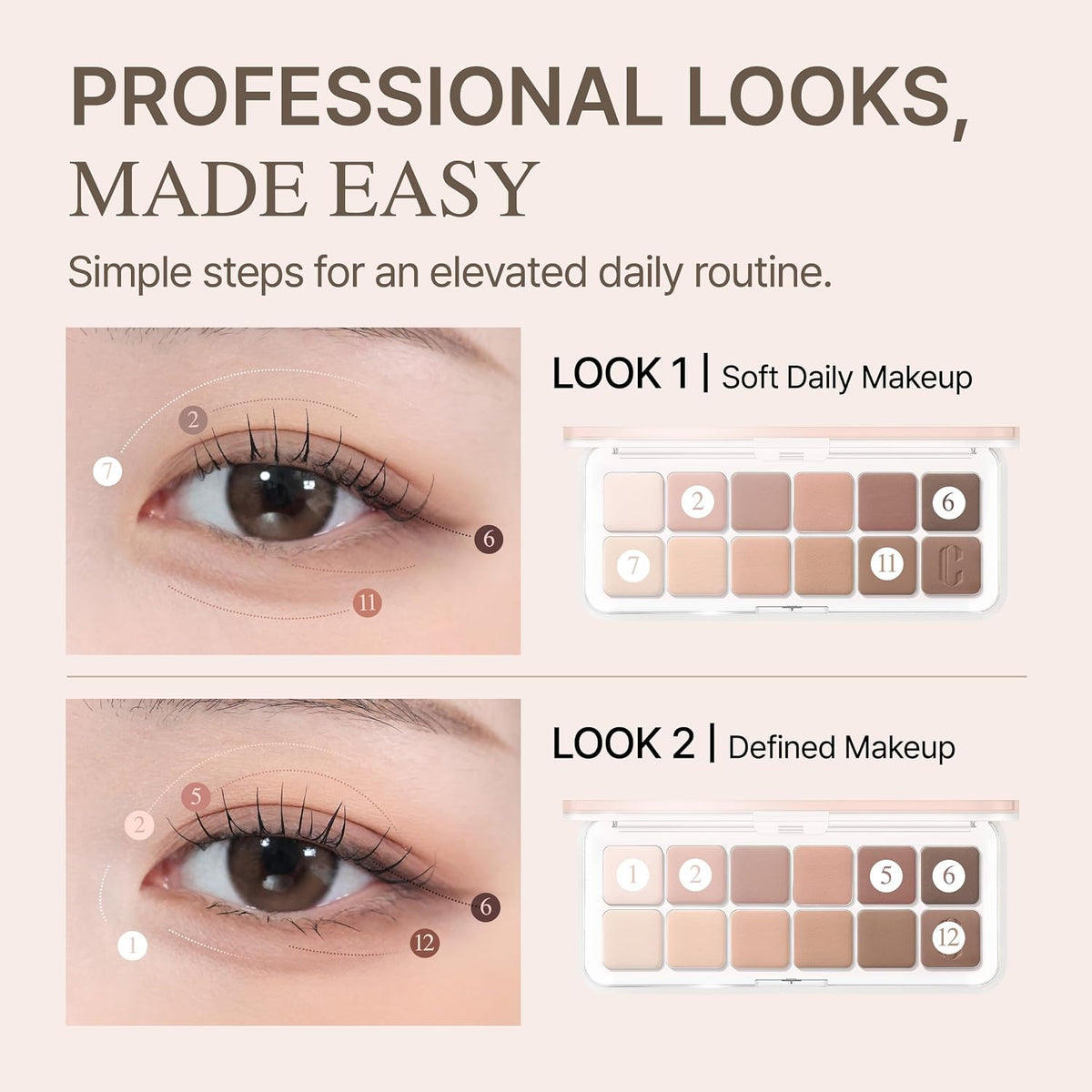 CLIO Pro - Paleta de ojos de aire, 12 colores de sombra de ojos mat...