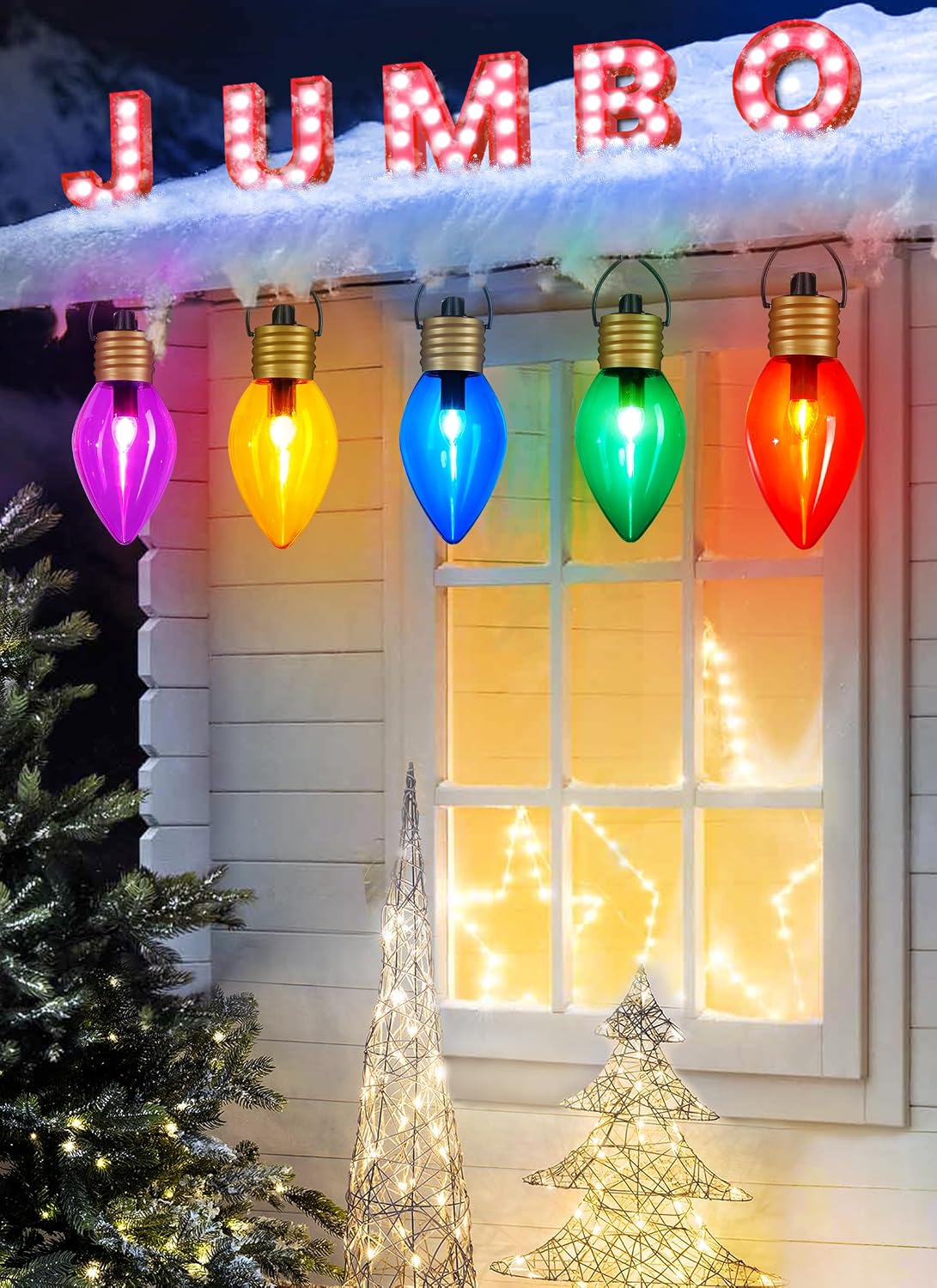 Brightown Paquete de 4 Luces Gigantes C9 de Navidad para Senderos D...