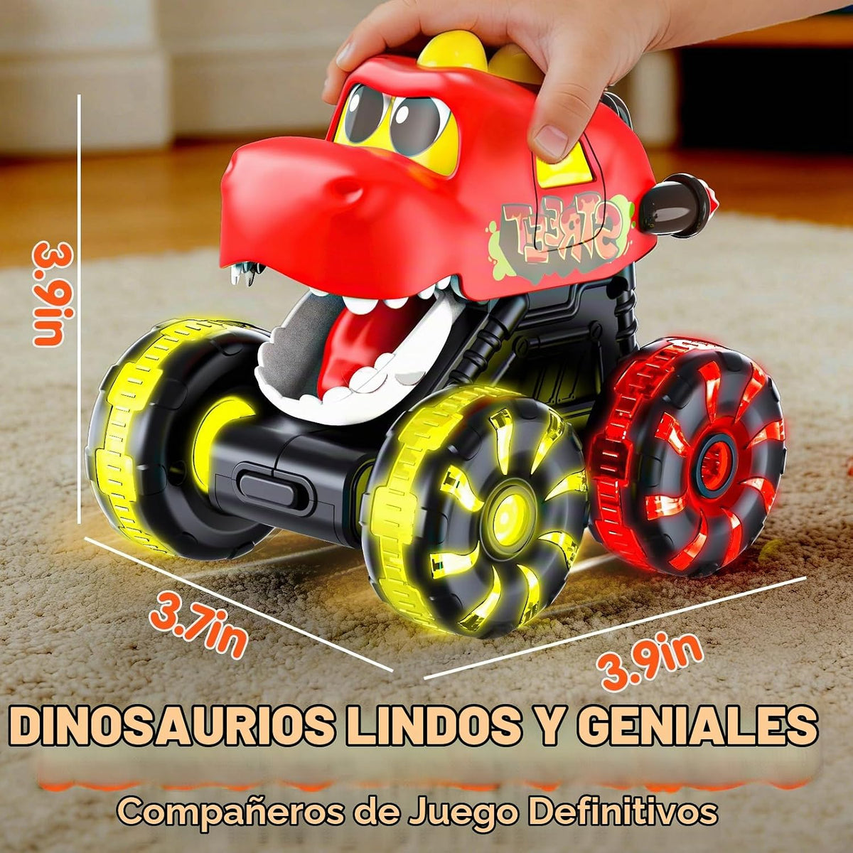 Monster Truck Toys Coches de dinosaurio, autos iluminados para niño...