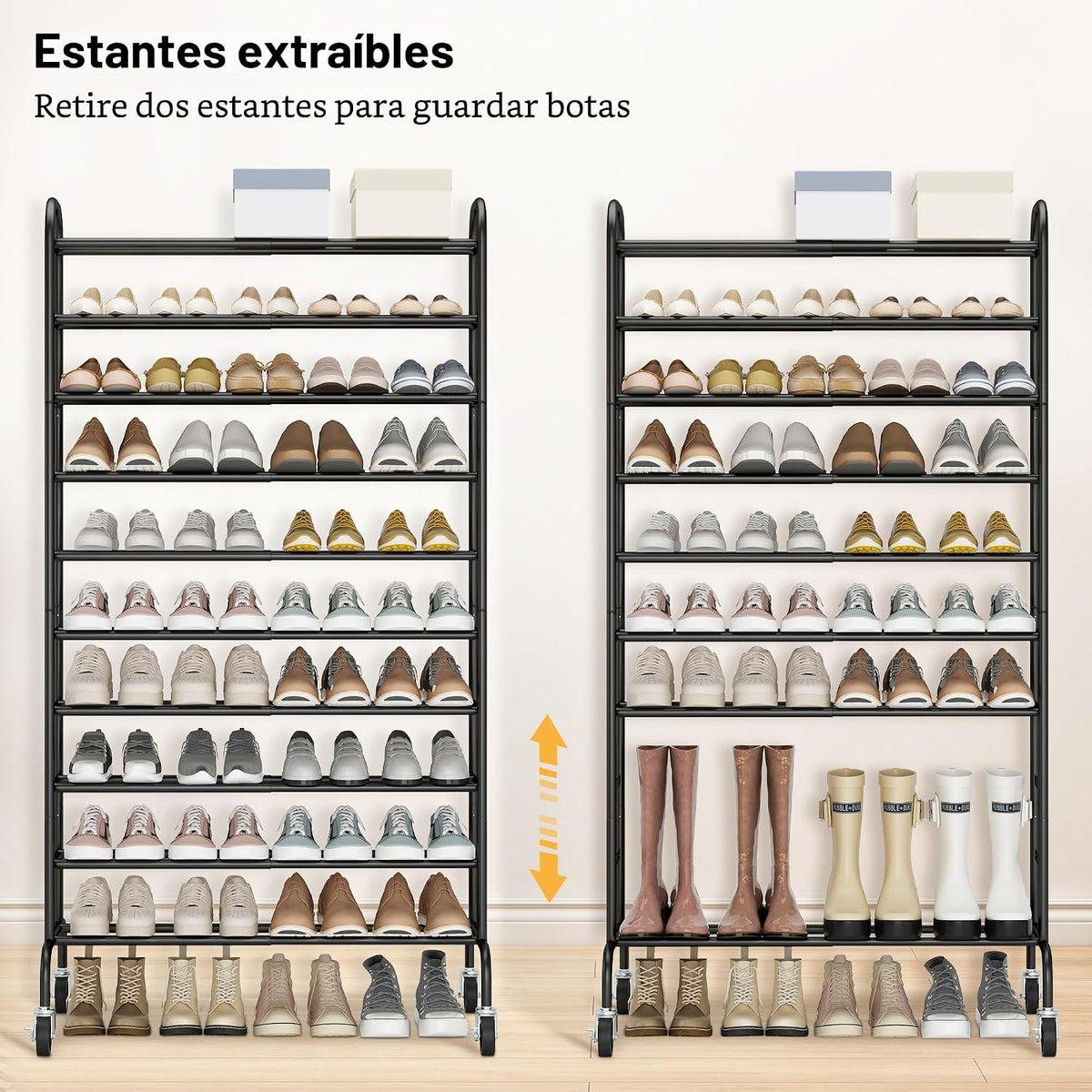STO STO - Zapatero alto expandible de 10 niveles para garaje, 44 pa...