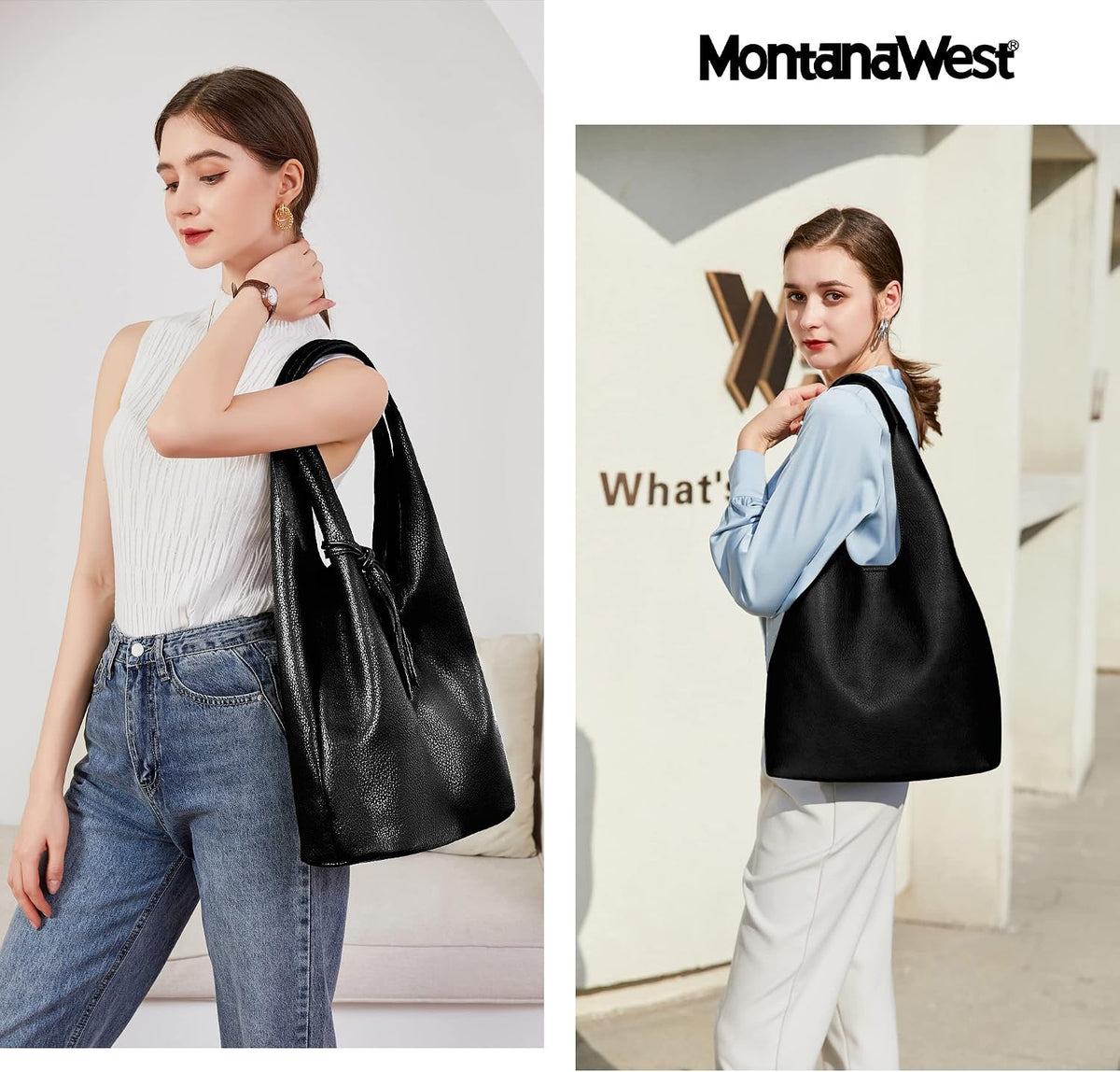 Montana West Bolsos estilo hobo holgados para mujer, bolsos de homb...