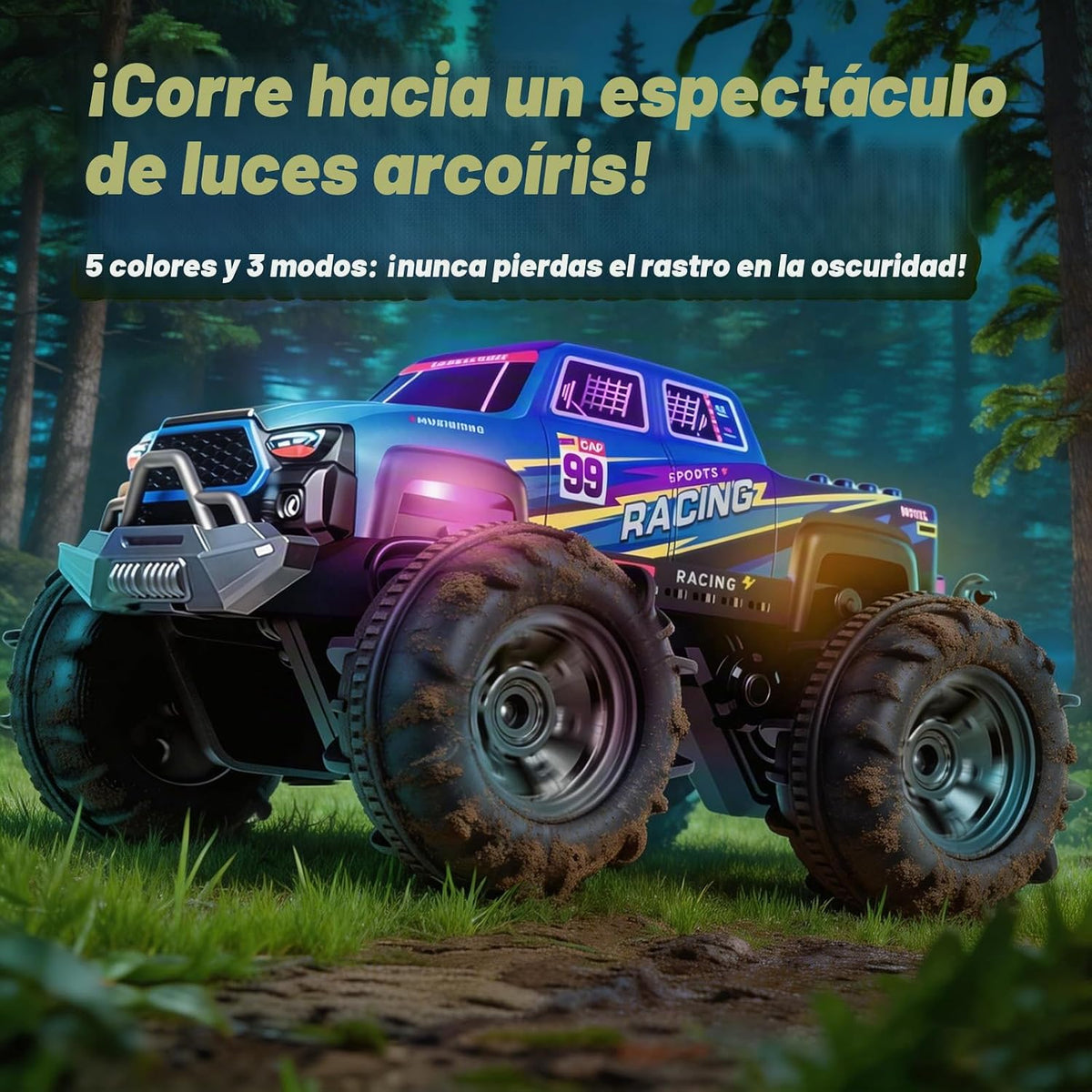Calefwe Anfibio RC Monster Truck con bloques, control de gestos | M...
