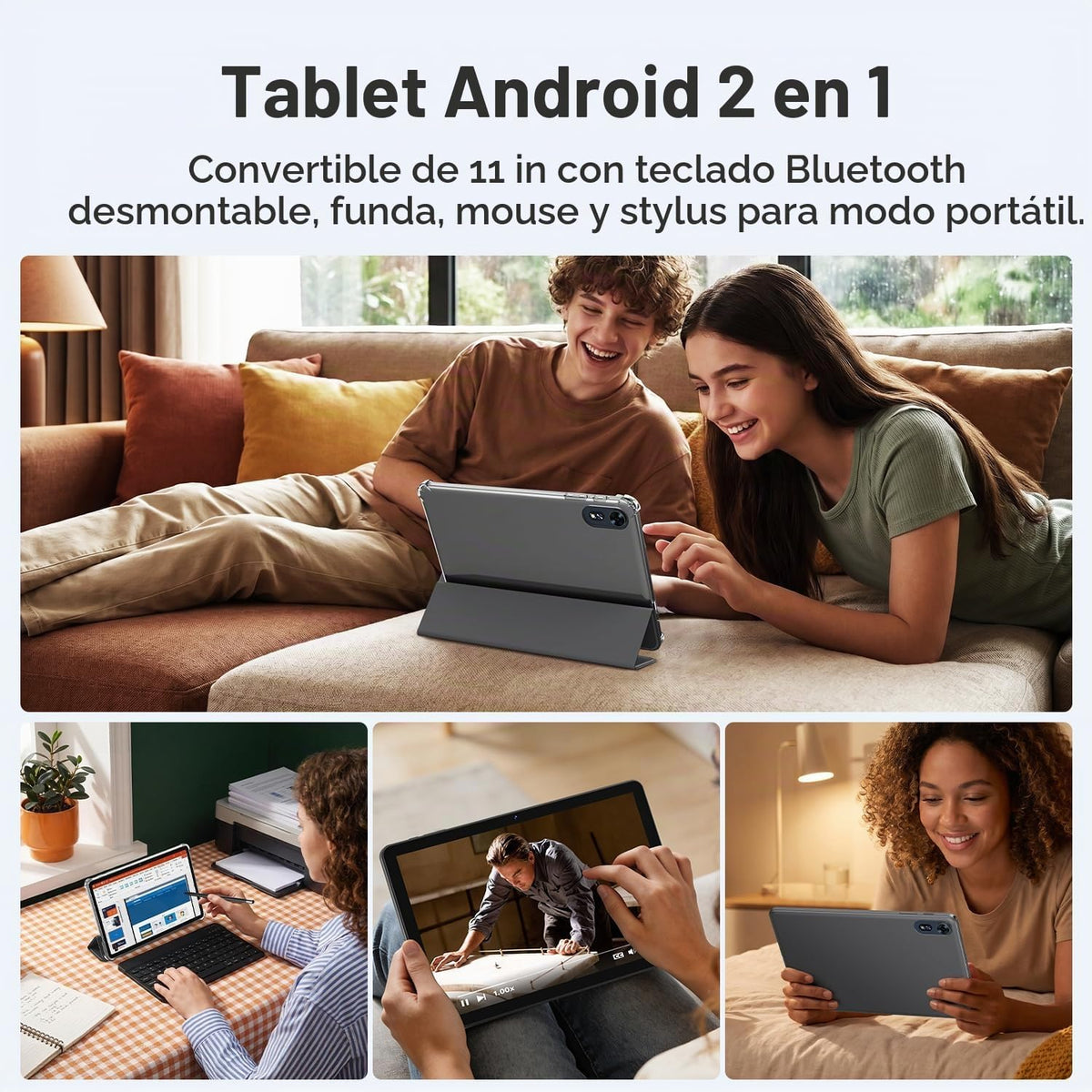 Tablet Android 16 de 10 pulgadas con teclado, 16 GB de RAM + 32 GB,...